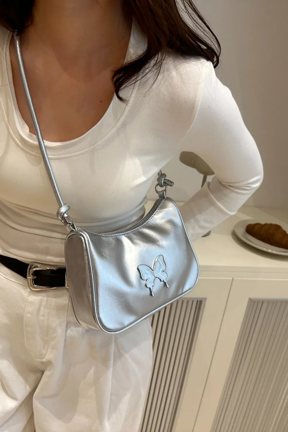 Butterfly PU Leather Knotted Strap Shoulder Bag Carauana Store