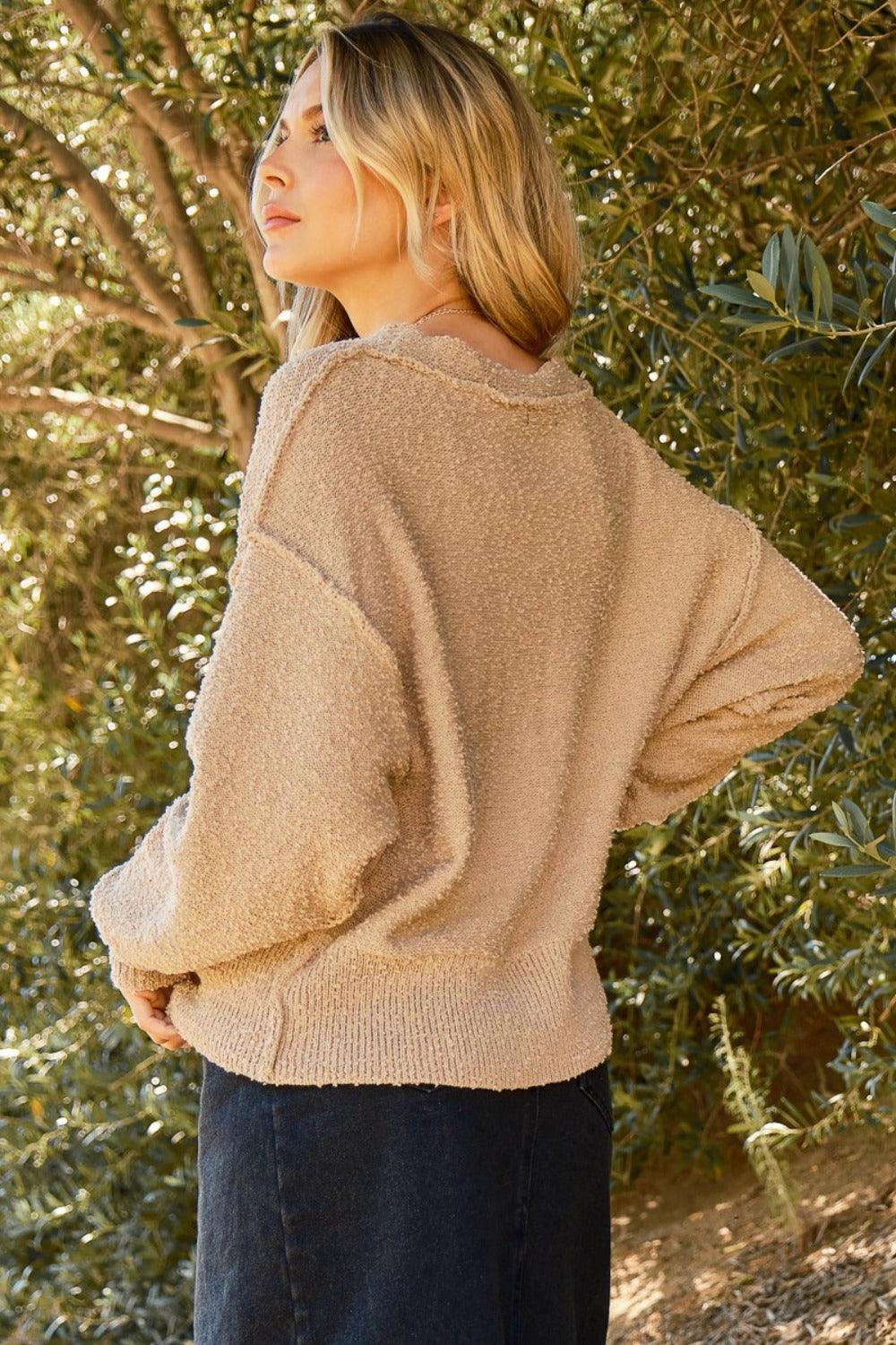 And The Why Button Down Popcorn Sweater Cardigan Carauana Store