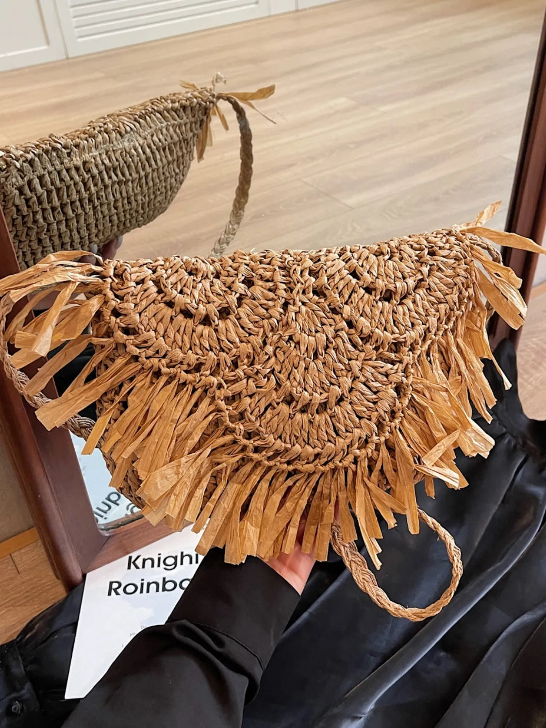 Straw Braided Fringe Shoulder Bag Carauana Store