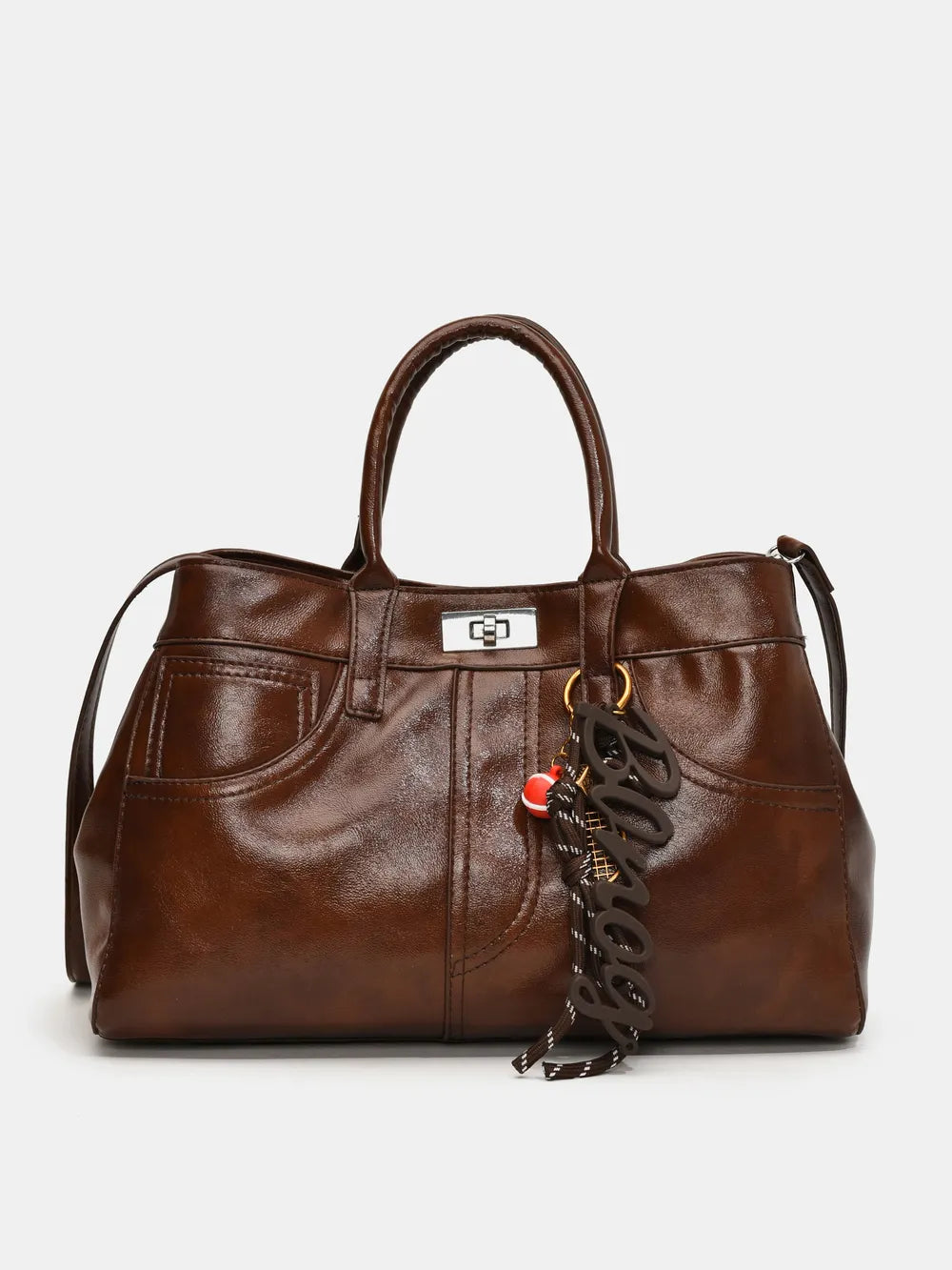 PU Leather Handbag with Pendant Carauana Store
