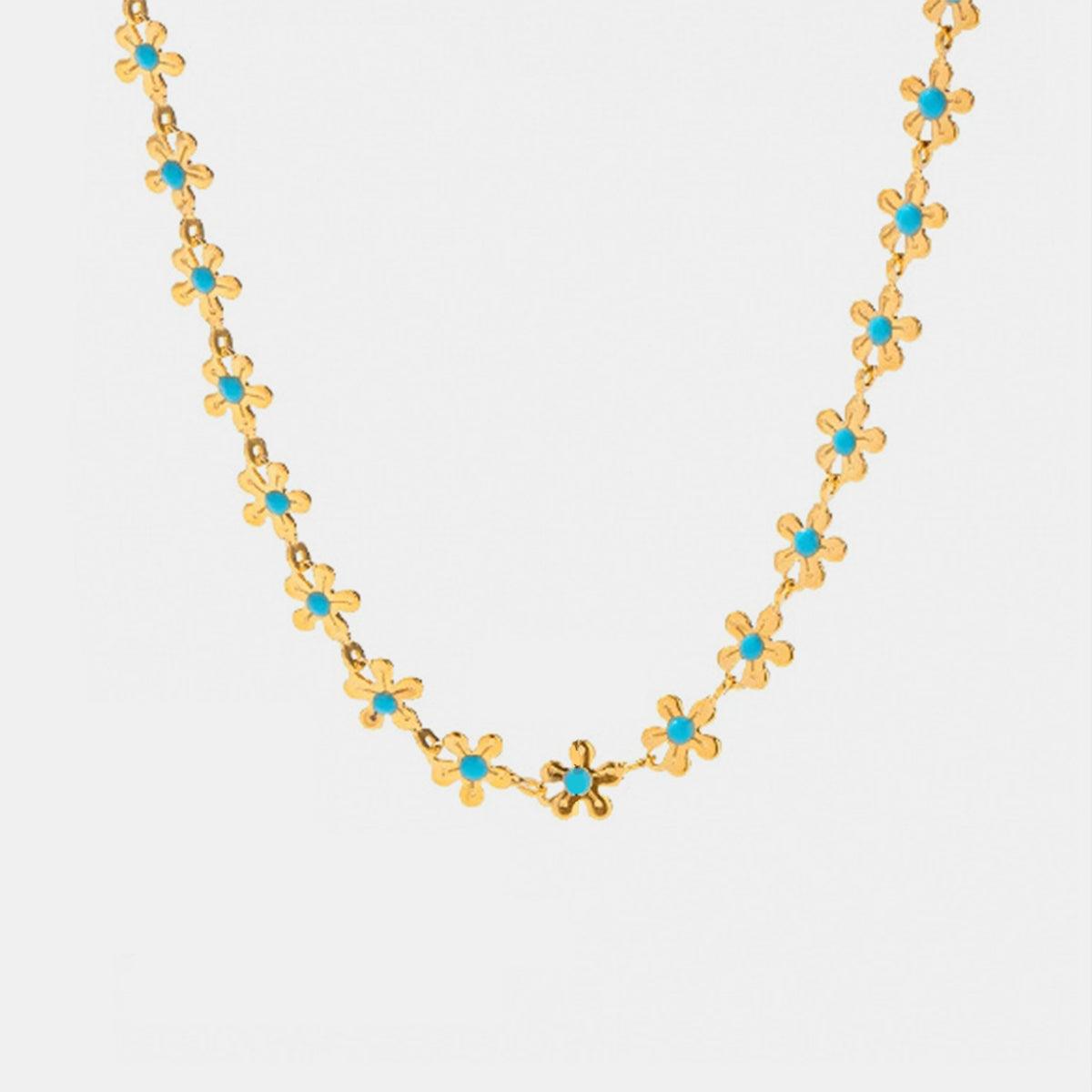 Titanium Steel Drip Oil Flower Necklace Carauana Store