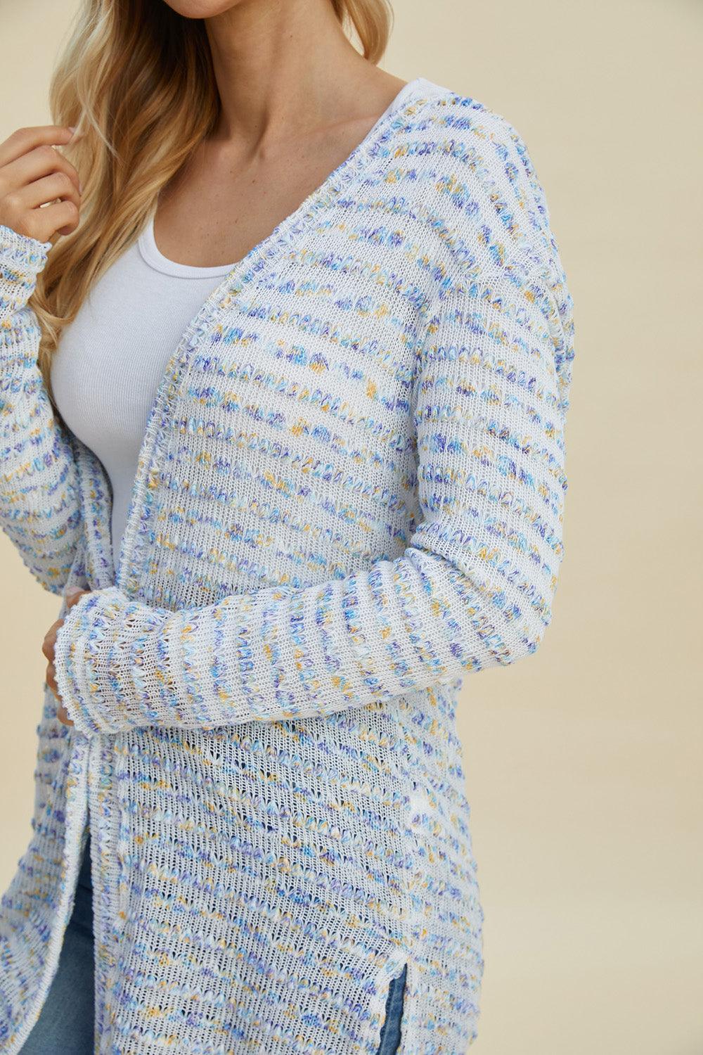 Double Take Full Size Open Front Longline Cardigan Carauana Store