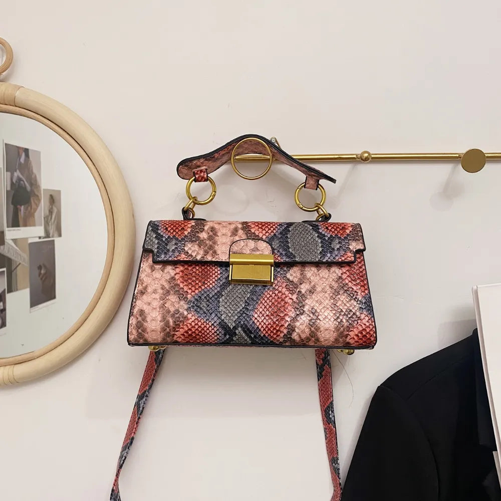 PU Leather Snakeskin Print Crossbody Bag Carauana Store