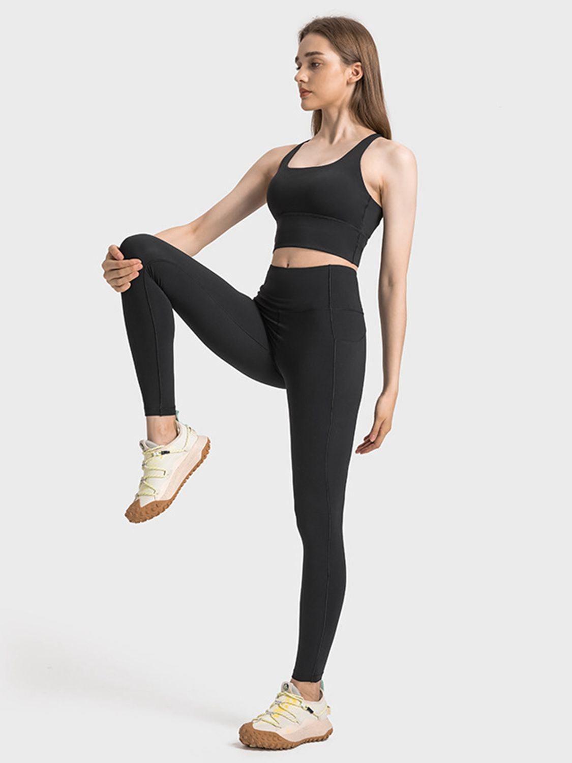 Millennia Scoop Neck Crisscross Straps Sports Bra Carauana Store