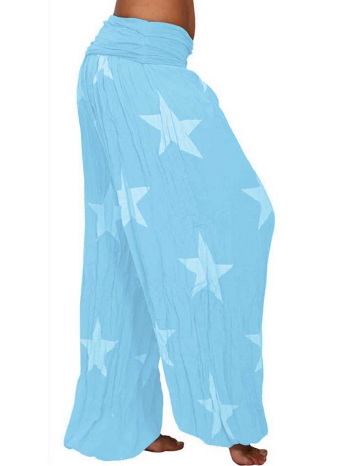 Full Size Ruched High Waist Printed Pants Carauana Store