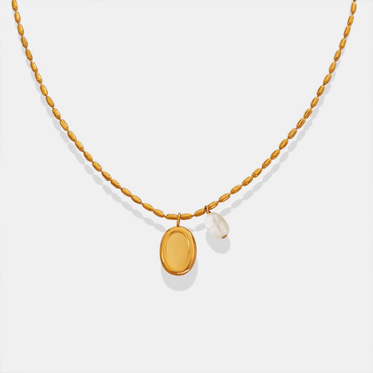 Titanium Steel Freshwater Pearl Pendant Necklace Carauana Store