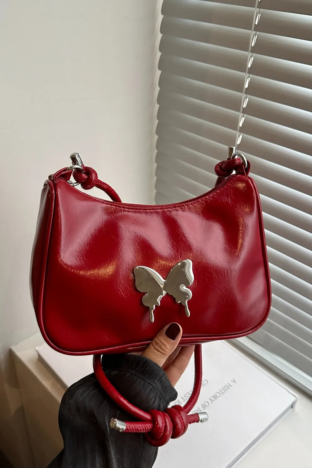 Butterfly PU Leather Knotted Strap Shoulder Bag Carauana Store