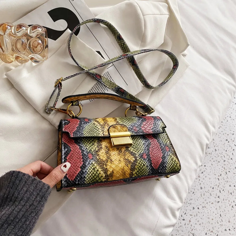 PU Leather Snakeskin Print Crossbody Bag Carauana Store