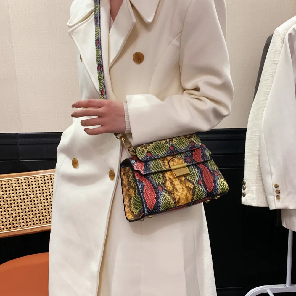 PU Leather Snakeskin Print Crossbody Bag Carauana Store