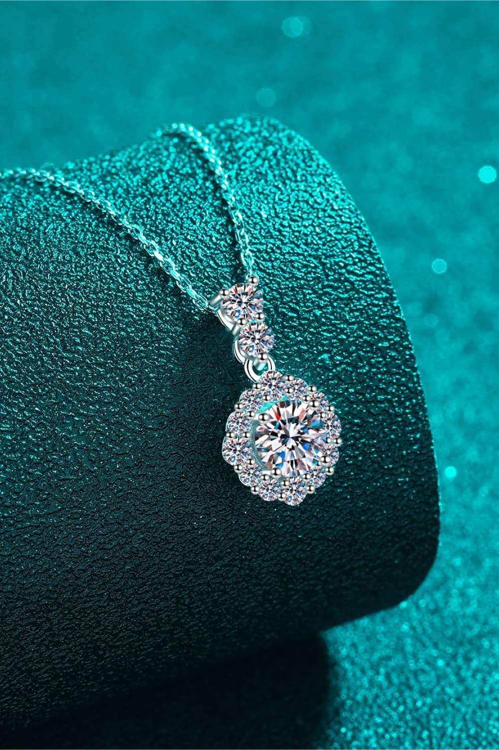 1 Carat Moissanite 925 Sterling Silver Necklace Carauana Store