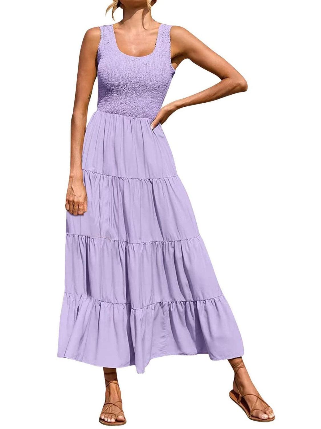Tiered Smocked Wide Strap Dress Carauana Store