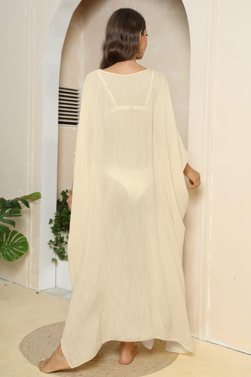 V-Neck Three-Quarter Sleeve Cover-Up Carauana Store