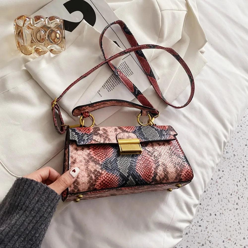 PU Leather Snakeskin Print Crossbody Bag Carauana Store