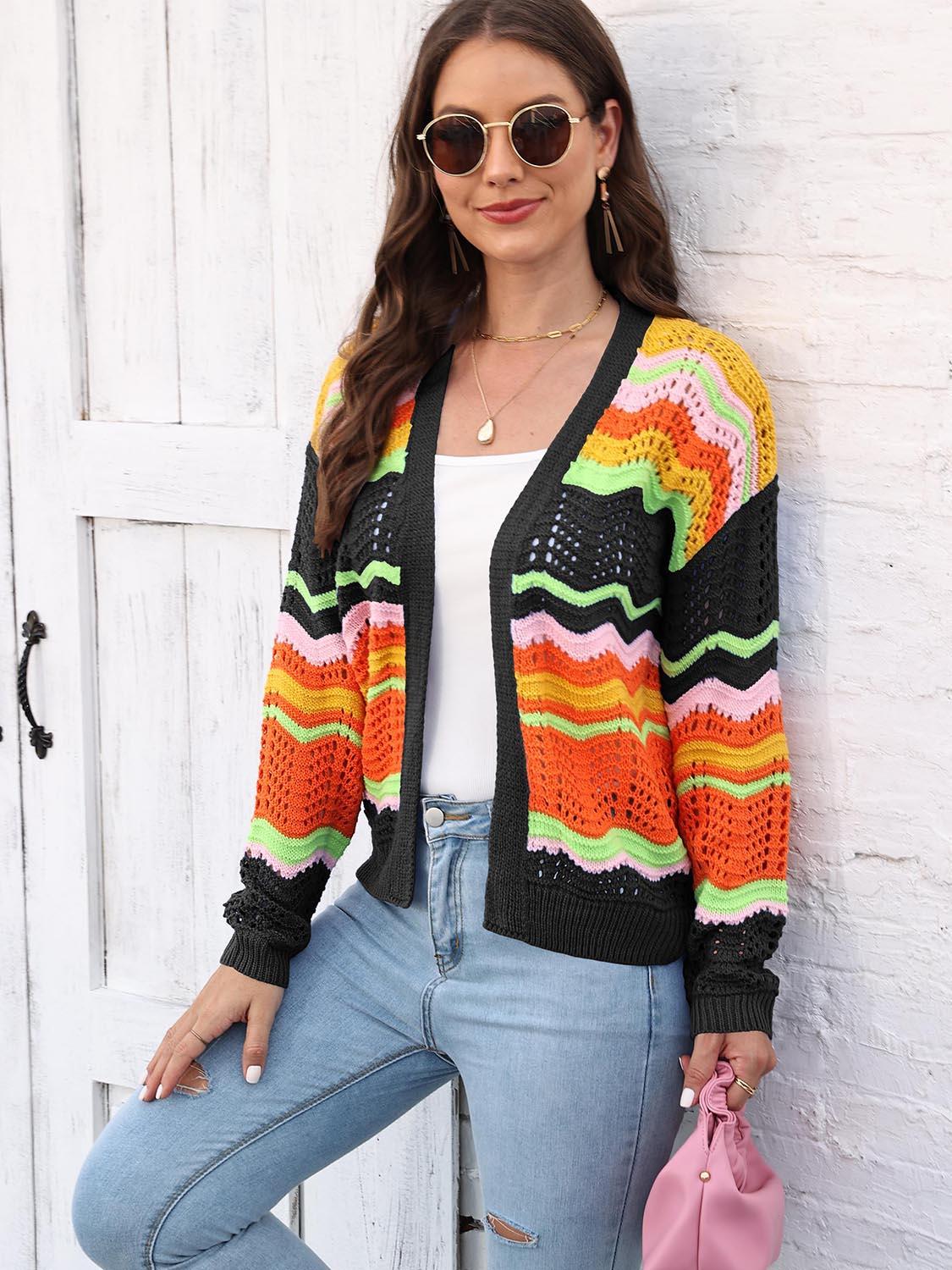 Open Front Openwork Cardigan Carauana Store