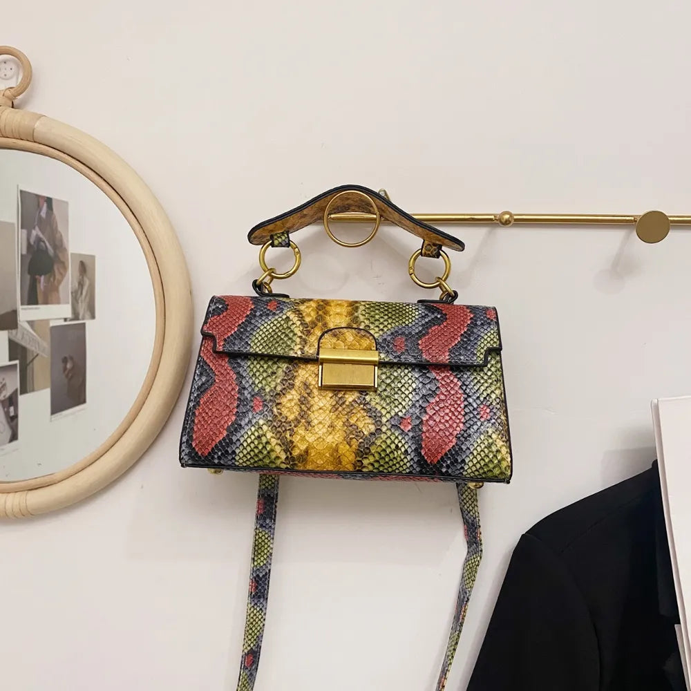 PU Leather Snakeskin Print Crossbody Bag Carauana Store