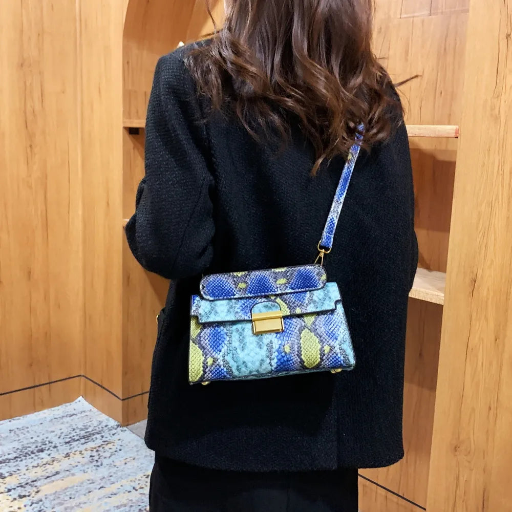 PU Leather Snakeskin Print Crossbody Bag Carauana Store
