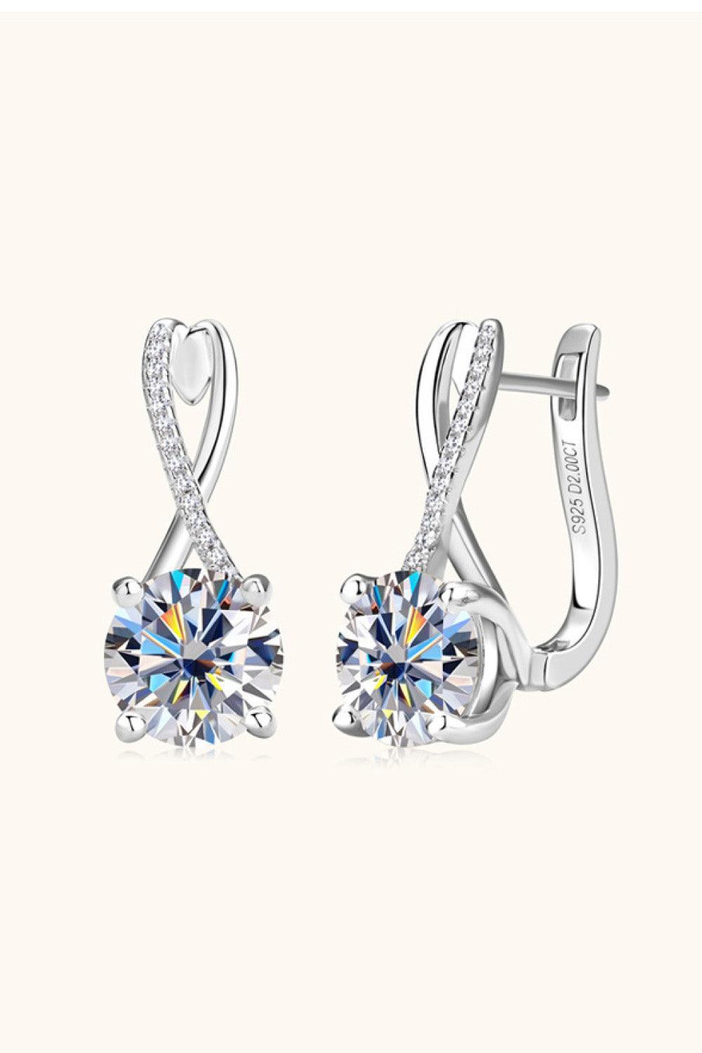 4 Carat Moissanite 925 Sterling Silver Earrings Carauana Store