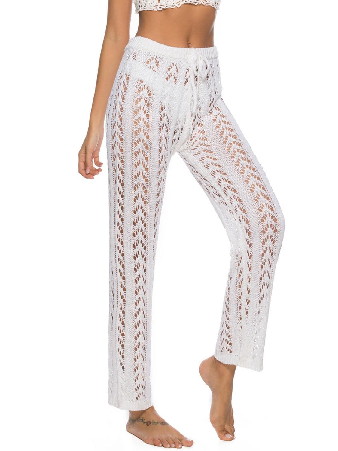 Cutout Drawstring High Waist Swim Pants Carauana Store