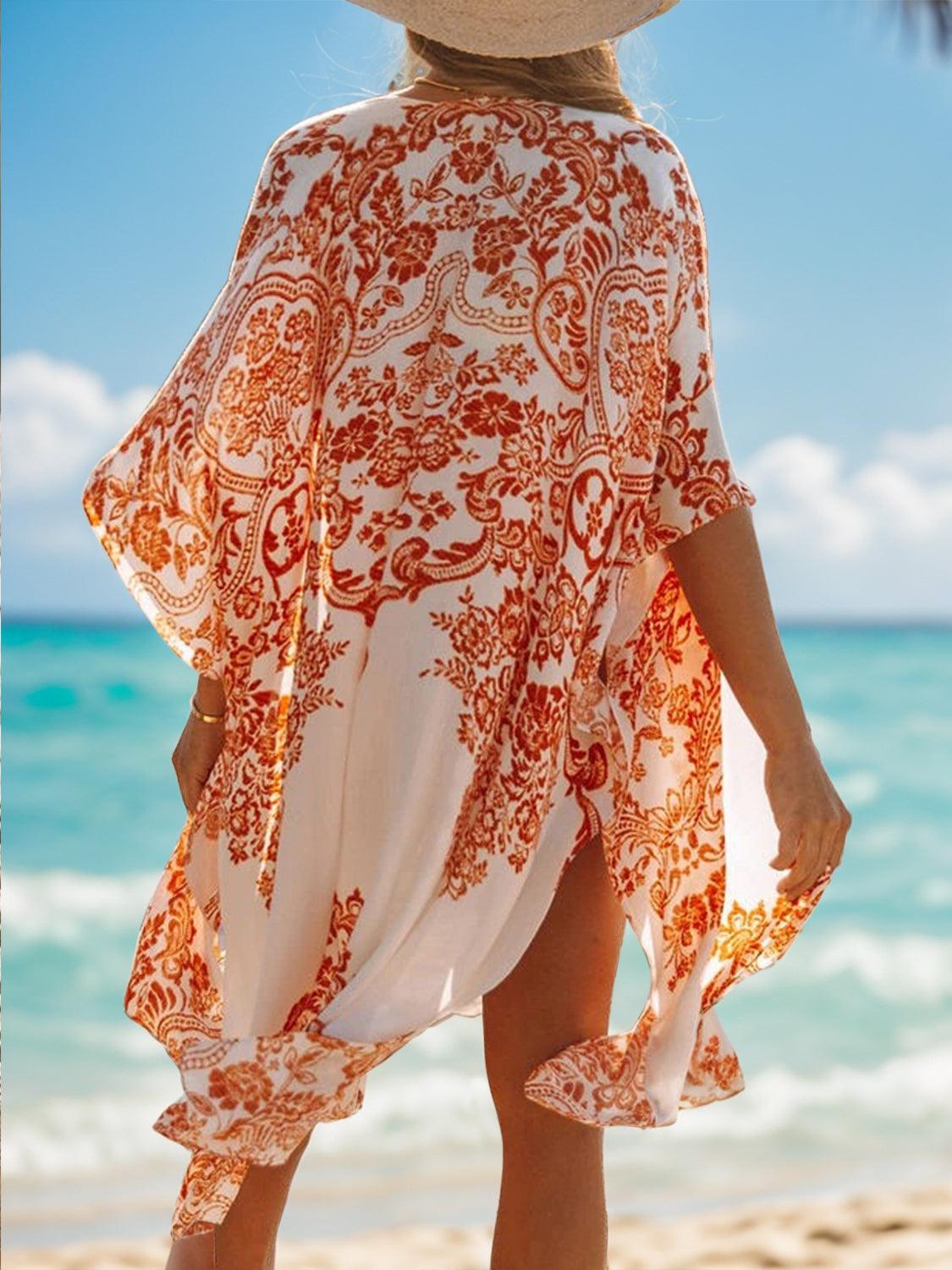 Printed Open Front Cover-Up Carauana Store