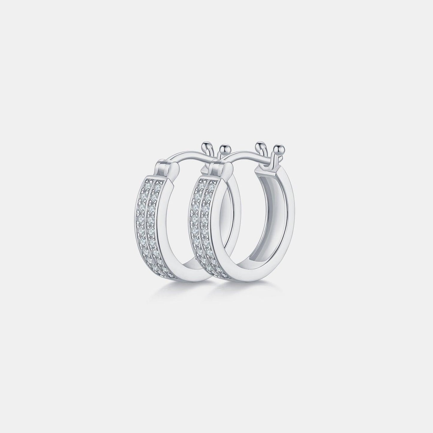 Moissanite 925 Sterling Silver Huggie Earrings Carauana Store