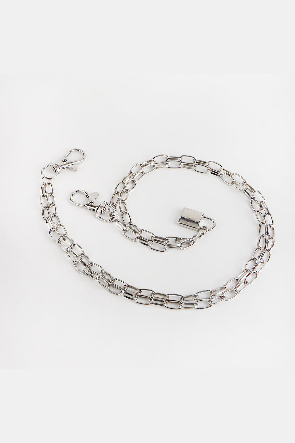 Double Layered Iron Chain Belt with Lock Charm Carauana Store