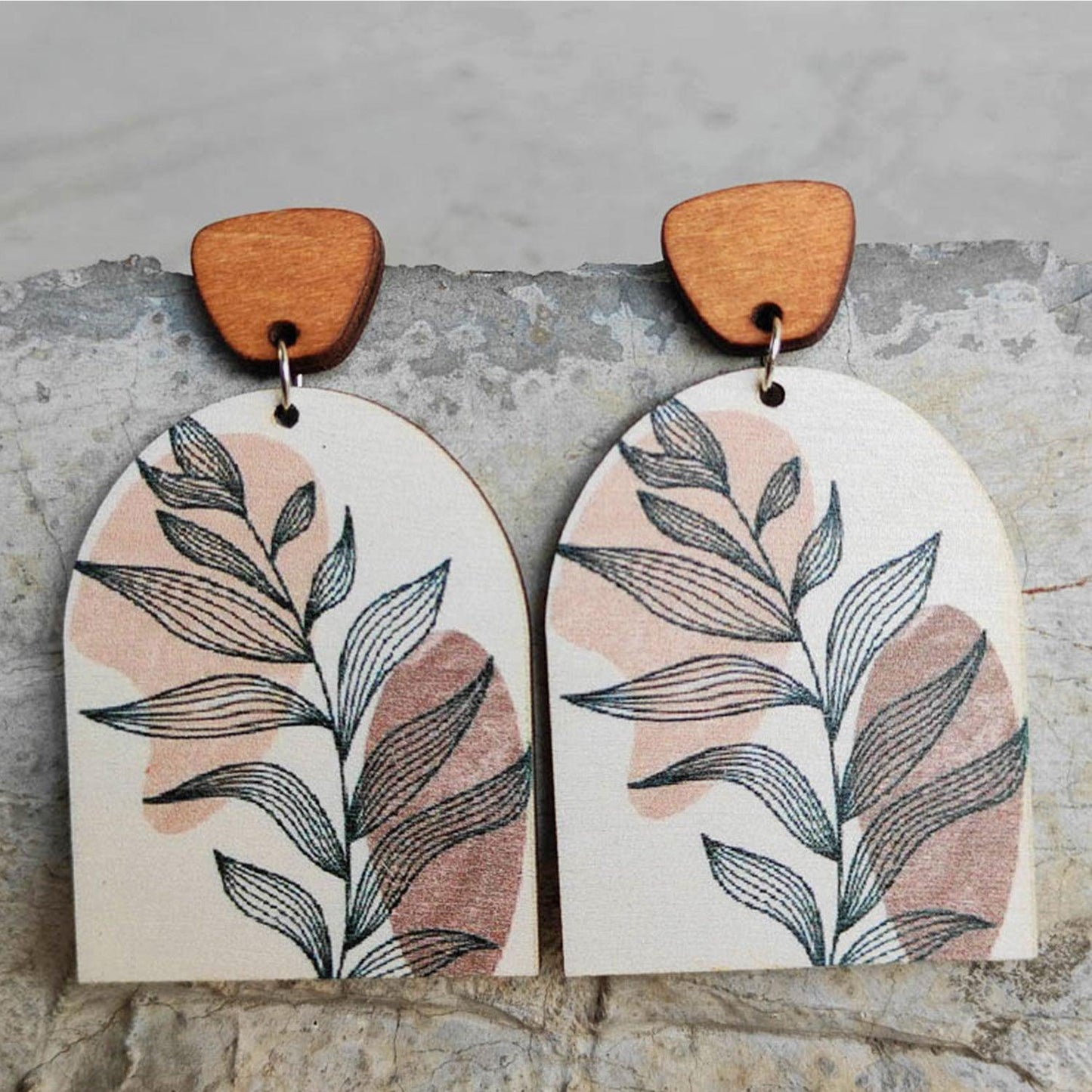 Geometrical Shape Wooden Drop Earrings Carauana Store
