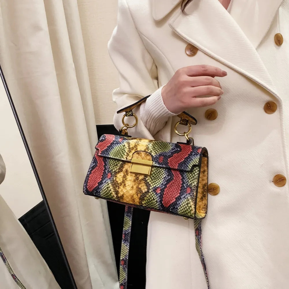 PU Leather Snakeskin Print Crossbody Bag Carauana Store