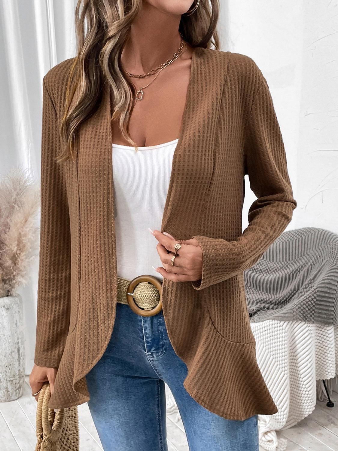 Open Front Long Sleeve Cardigan Carauana Store