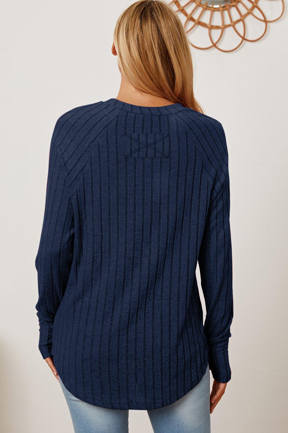 Basic Bae Full Size Ribbed Thumbhole Sleeve T-Shirt Carauana Store