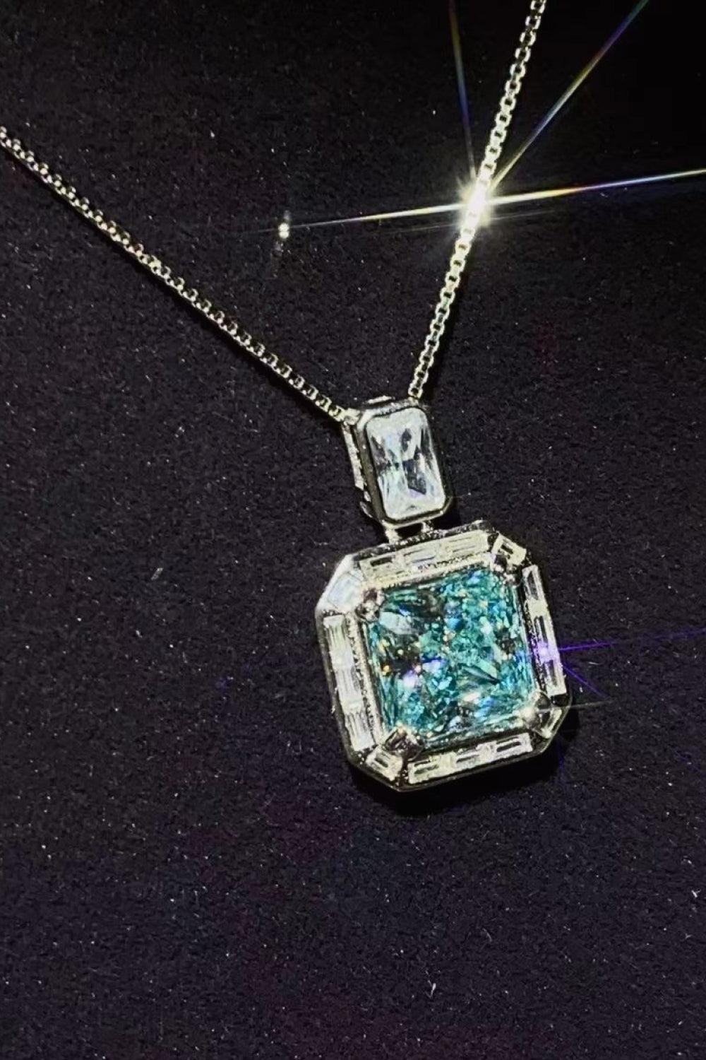 2 Carat Moissanite Square Pendant Necklace Carauana Store