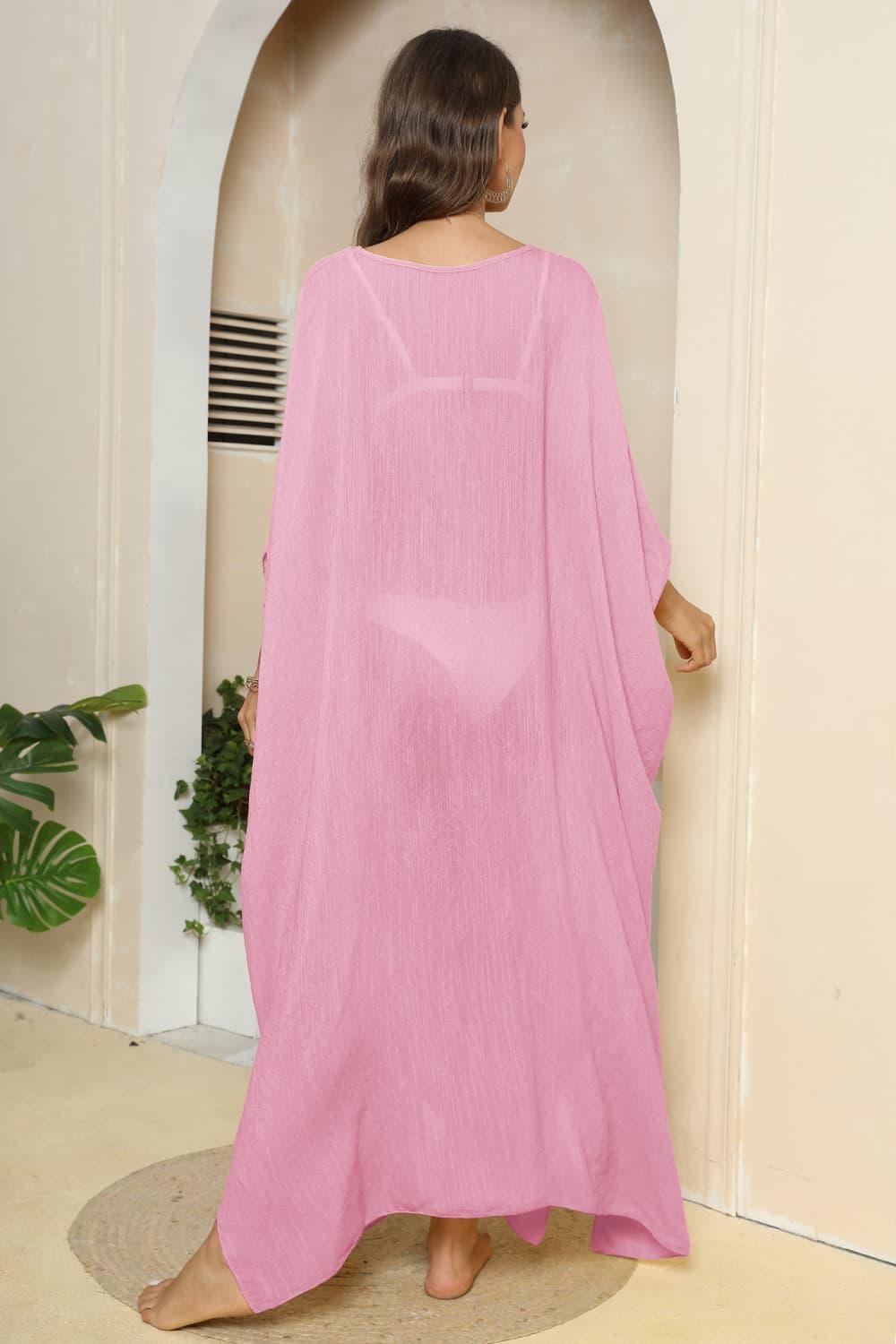 V-Neck Three-Quarter Sleeve Cover-Up Carauana Store