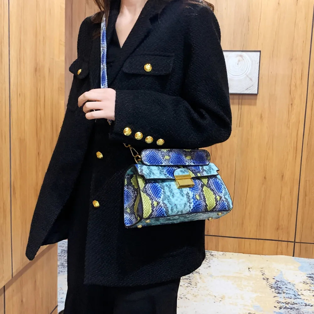 PU Leather Snakeskin Print Crossbody Bag Carauana Store