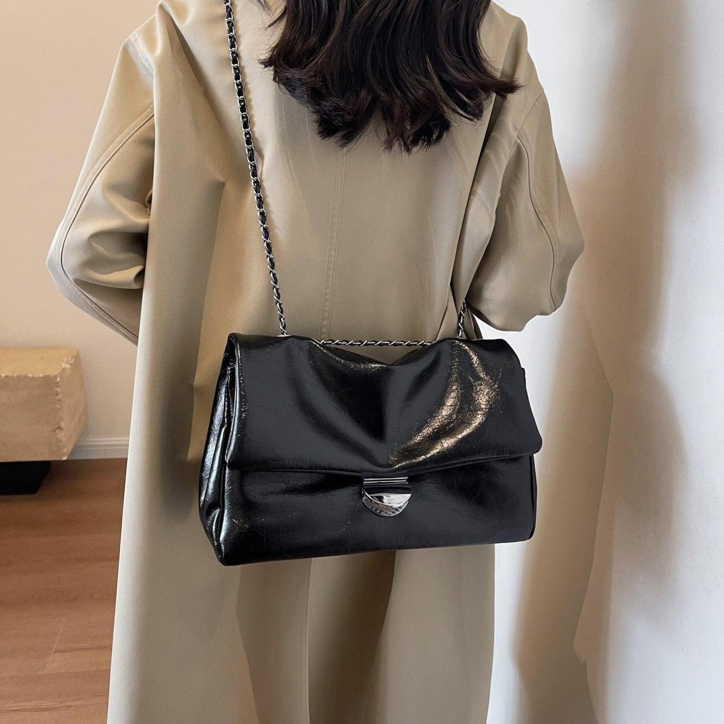 Textured PU Leather Shoulder Bag Carauana Store