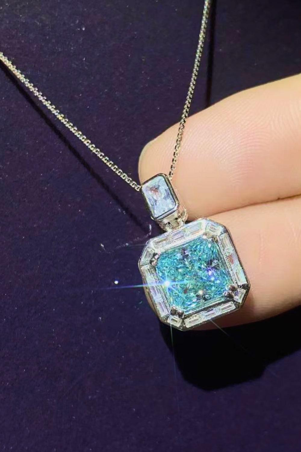 2 Carat Moissanite Square Pendant Necklace Carauana Store