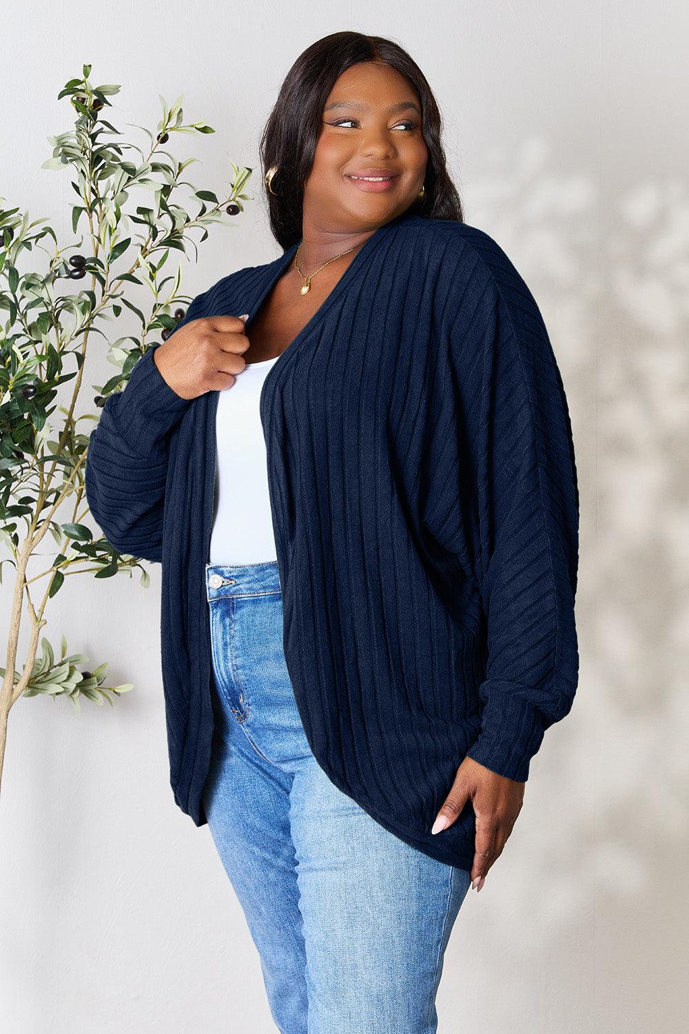 Basic Bae Full Size Ribbed Cocoon Cardigan Carauana Store