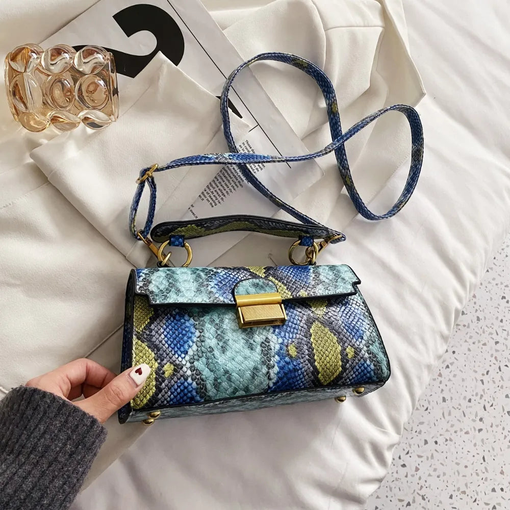 PU Leather Snakeskin Print Crossbody Bag Carauana Store