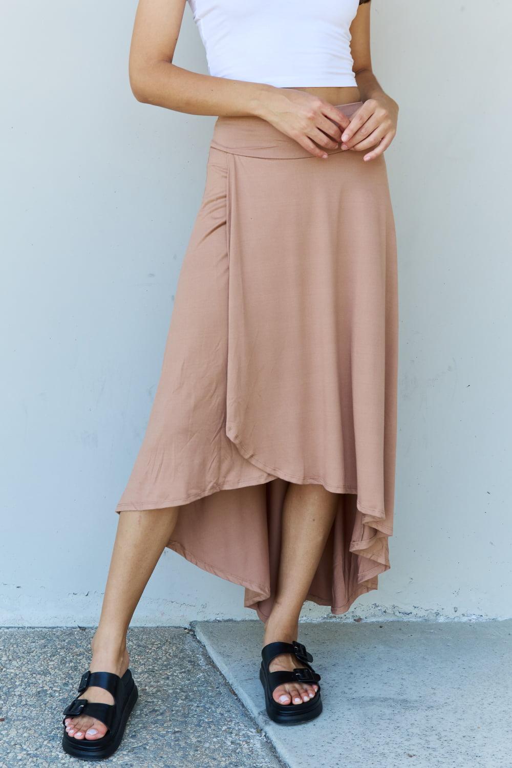Ninexis First Choice High Waisted Flare Maxi Skirt in Camel Carauana Store