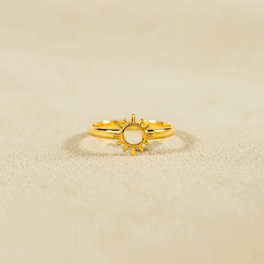 Sun Shape 18K Gold-Plated Ring Carauana Store