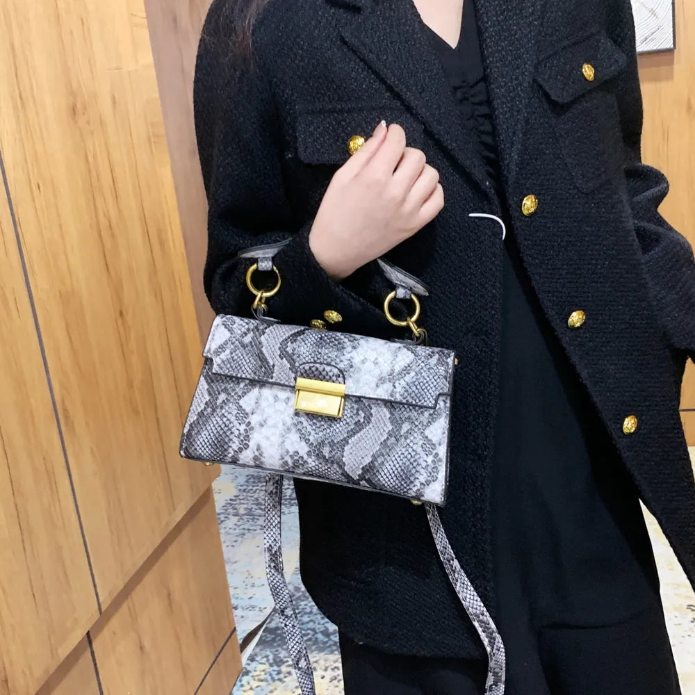 PU Leather Snakeskin Print Crossbody Bag Carauana Store