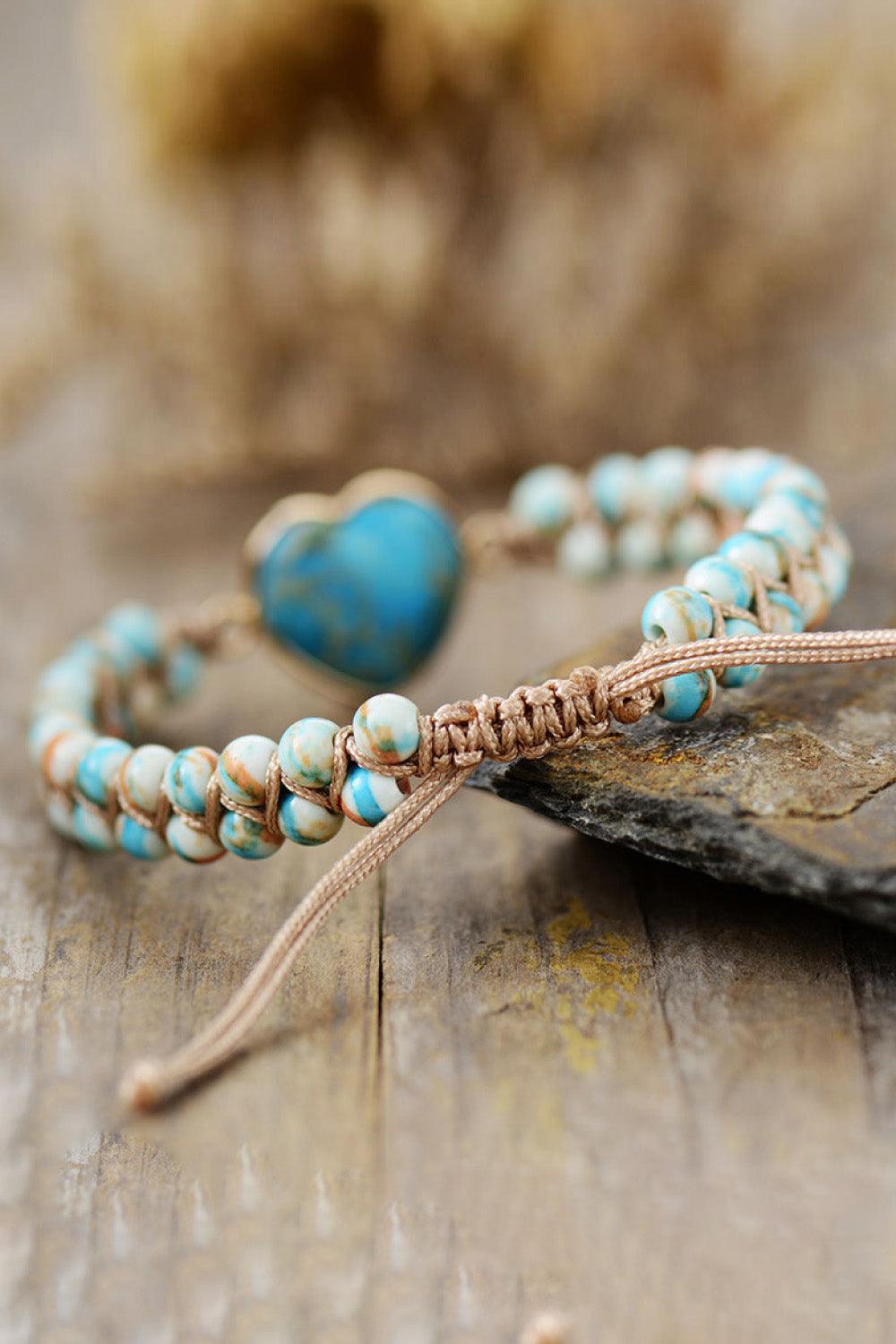 Handmade Heart Shape Natural Stone Bracelet Carauana Store