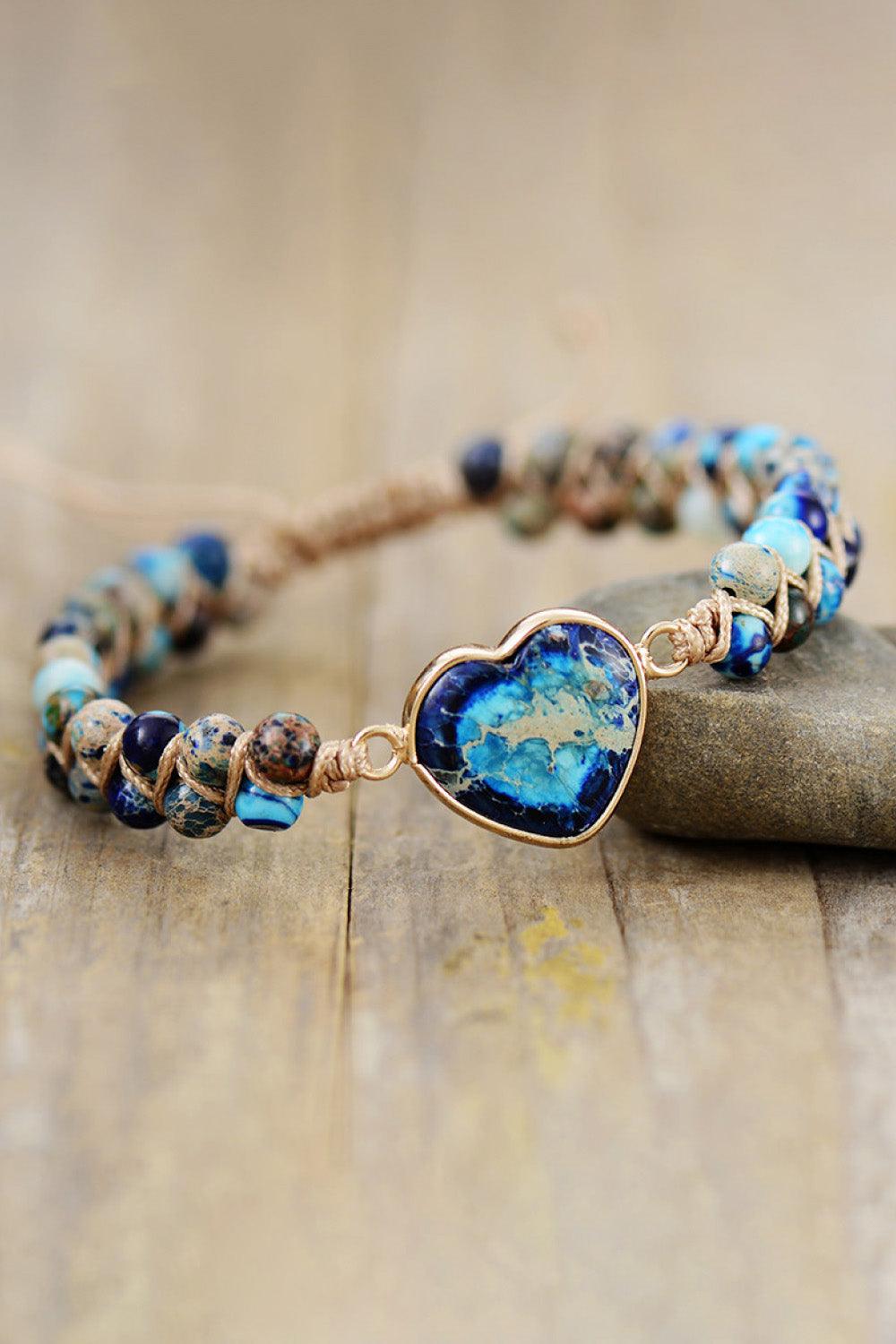 Handmade Heart Shape Natural Stone Bracelet Carauana Store