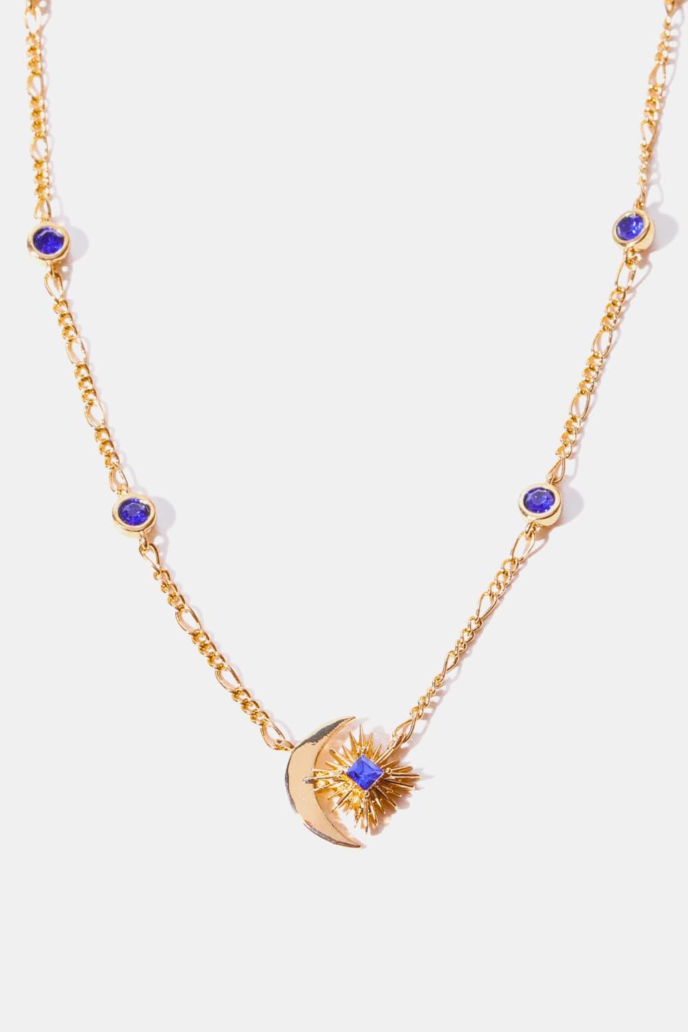 Moon & Star Shape Zircon Pendant Necklace Carauana Store