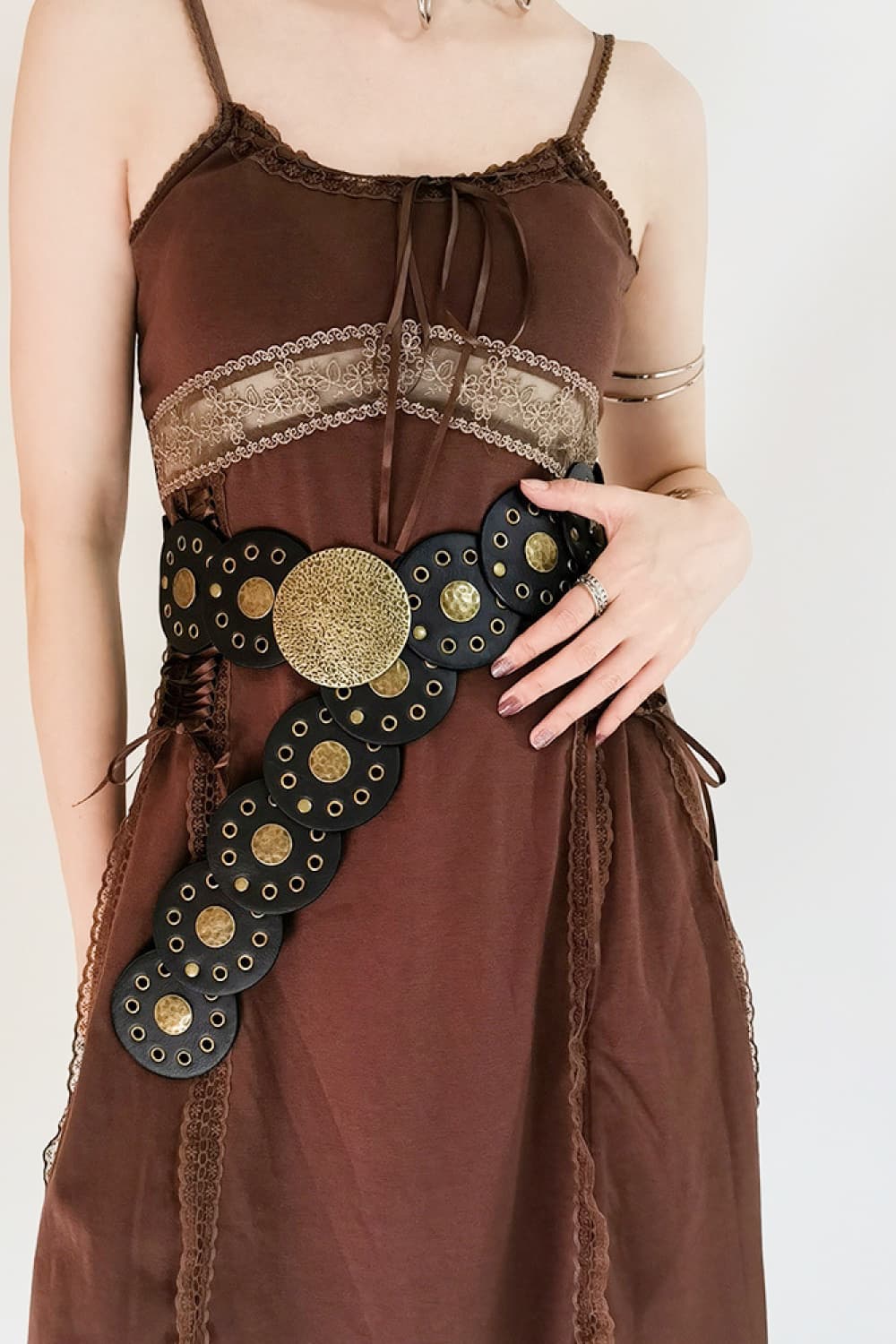 Round Shape PU Leather Belt Carauana Store