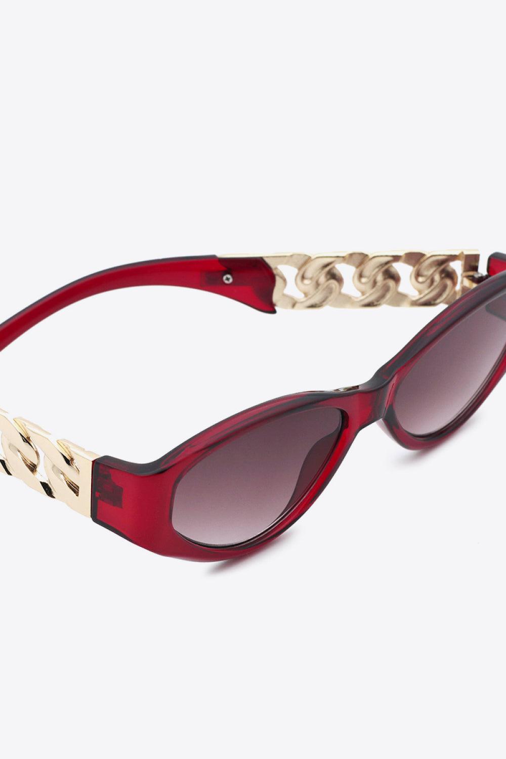 Chain Detail Temple Cat Eye Sunglasses Carauana Store
