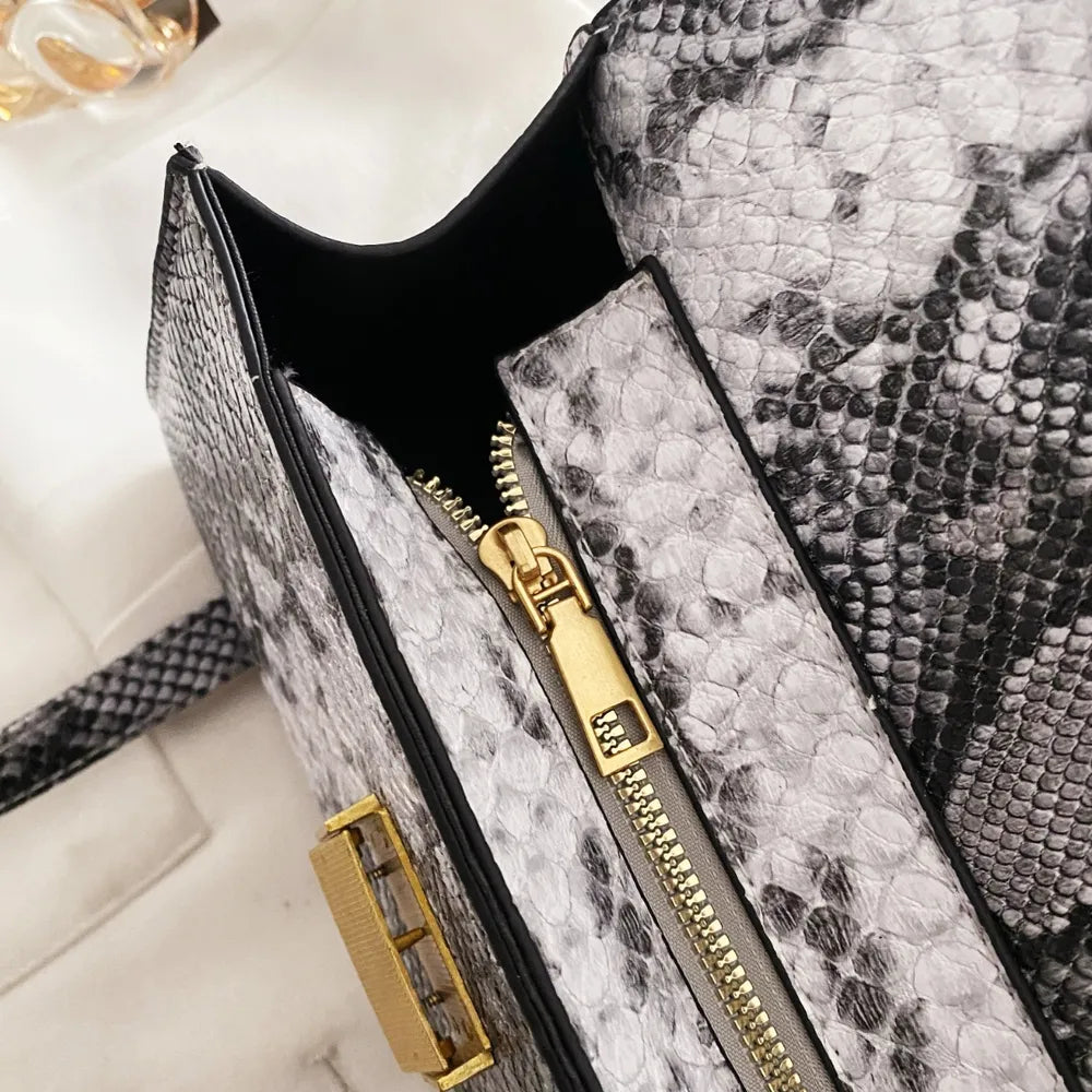 PU Leather Snakeskin Print Crossbody Bag Carauana Store
