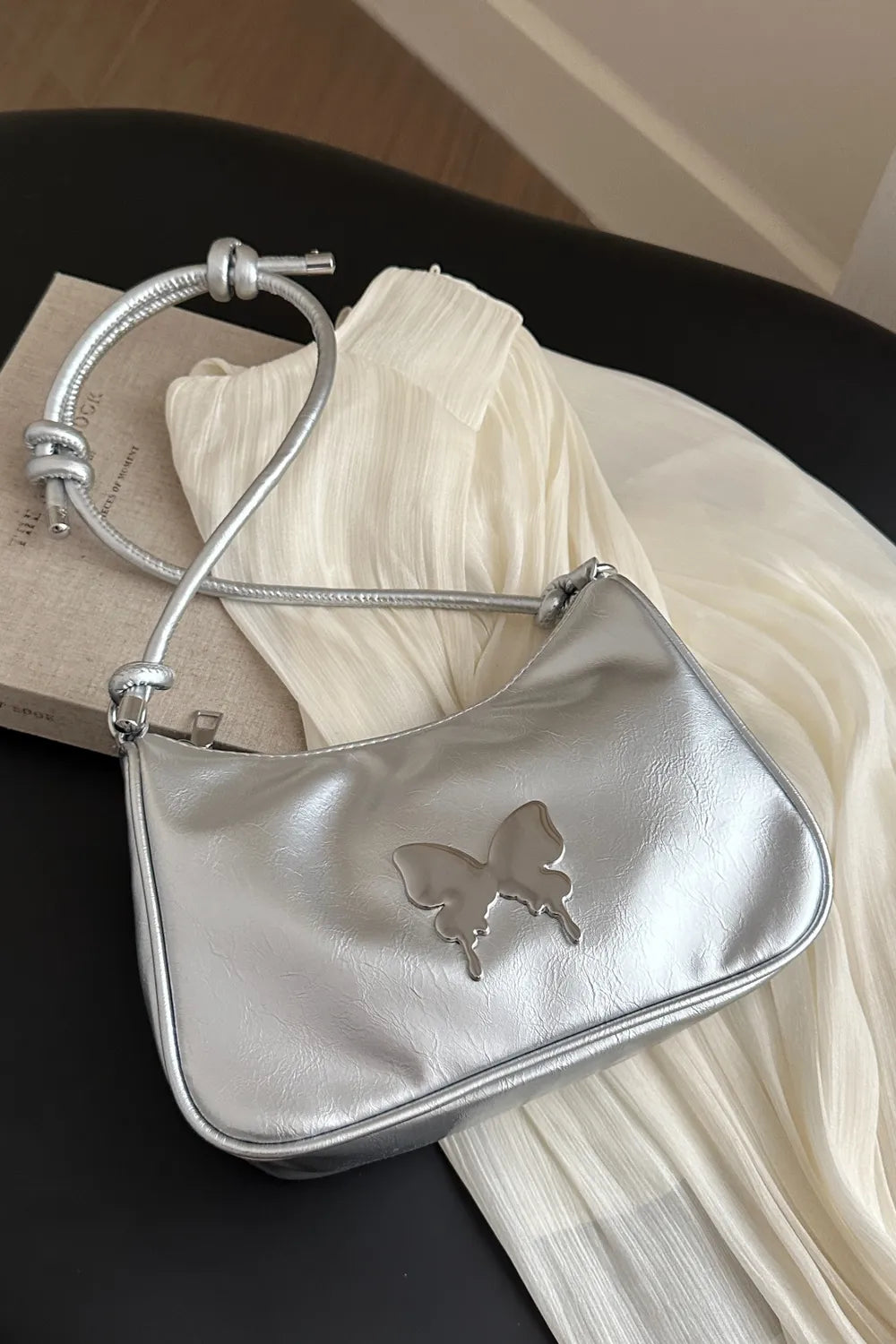Butterfly PU Leather Knotted Strap Shoulder Bag Carauana Store