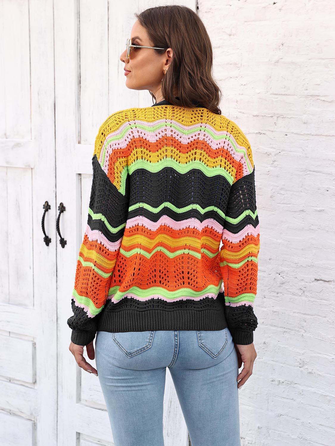 Open Front Openwork Cardigan Carauana Store