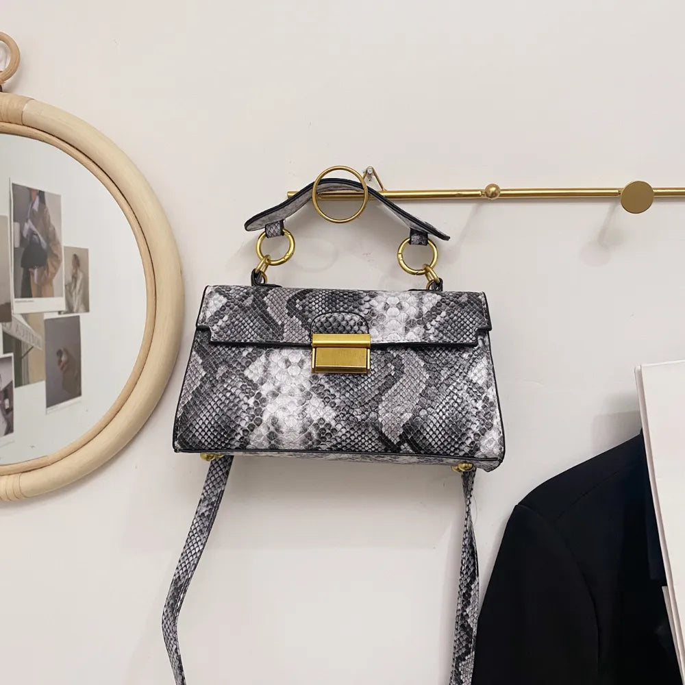 PU Leather Snakeskin Print Crossbody Bag Carauana Store