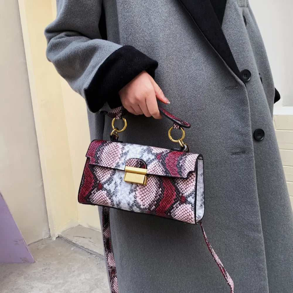 PU Leather Snakeskin Print Crossbody Bag Carauana Store