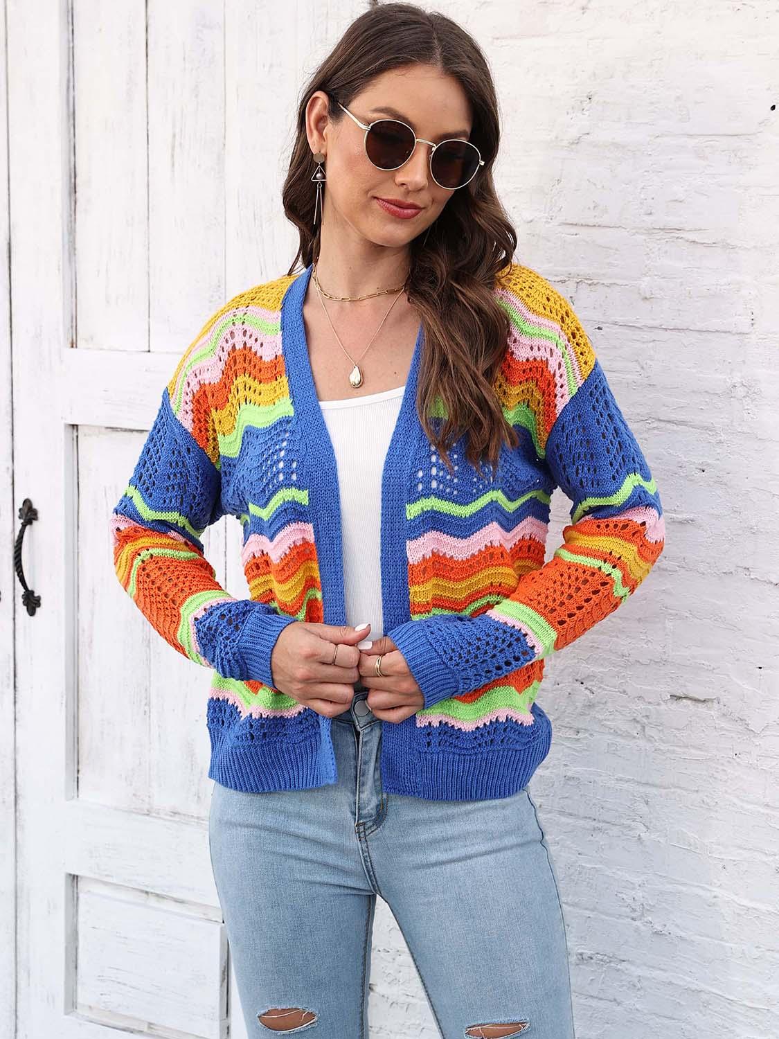 Open Front Openwork Cardigan Carauana Store